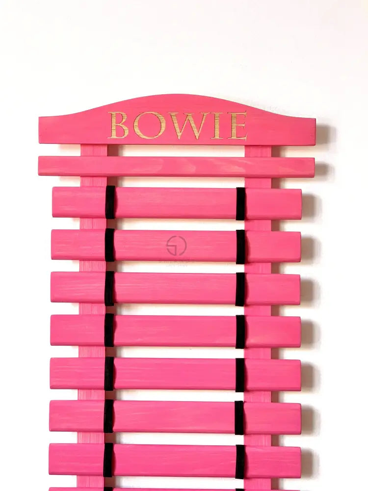 Karate Belt Display White Personalized: Solid Wood Martial Arts Taekwondo Jiu Jitsu Judo Belt Organizer 5 Belts / Pink