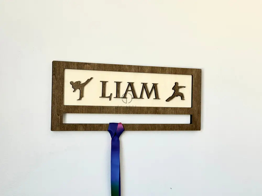 Karate medal display personalized gift for martial arts enthusiasts