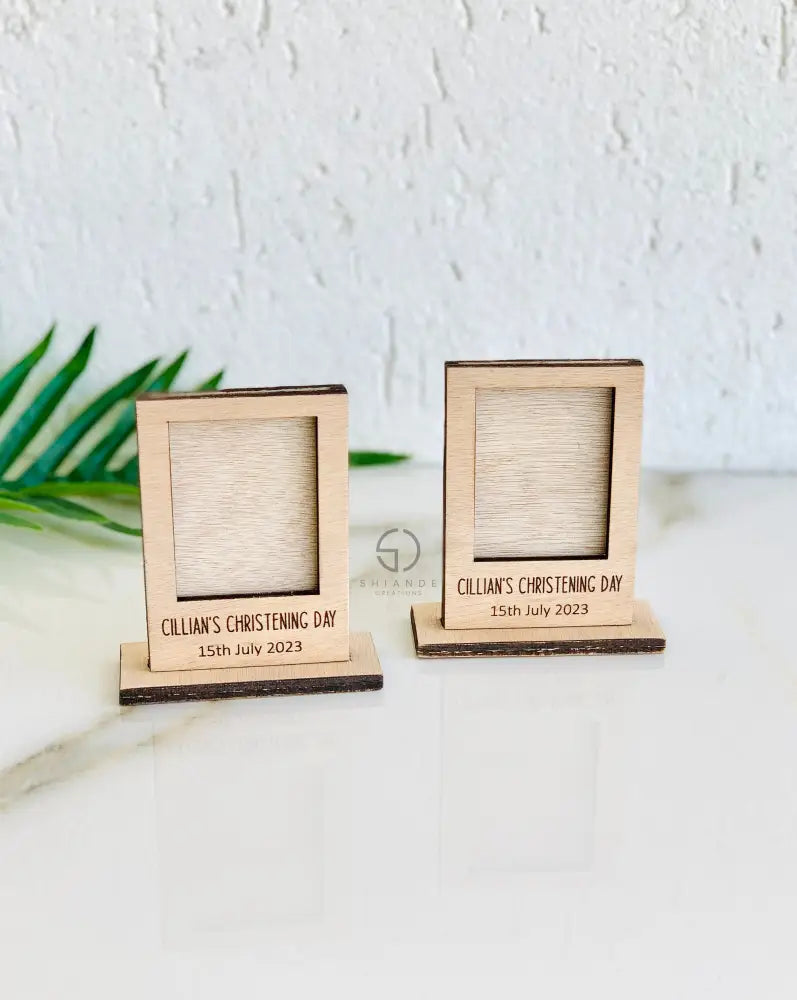 Mini Instax Photo Frame Personalized: Custom Engraved Wooden Polaroid Display Wooden Double & Triple Freestanding