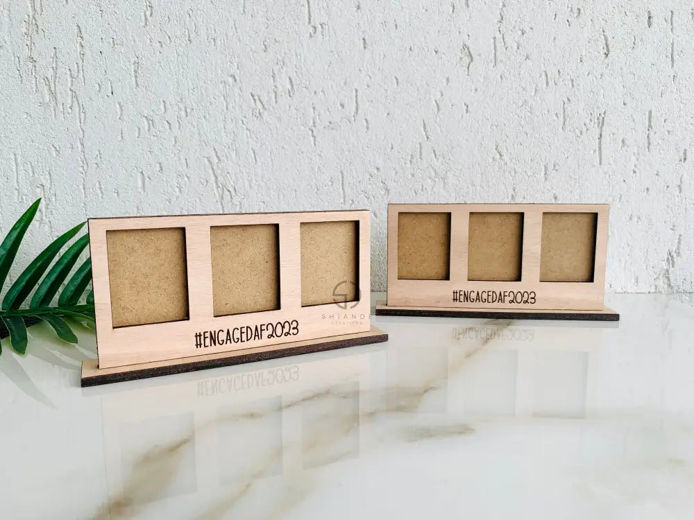 Mini Instax Photo Frame Personalized: Custom Engraved Wooden Polaroid Display Wooden Double & Triple Freestanding