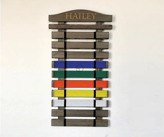 Martial Arts Belt Display Rack Personalized Karate Belt Display Holder Taekwondo Karate Jiu Jitsu Belt Display Karate Medal Organizer Holder. ShiandeCreations.com
