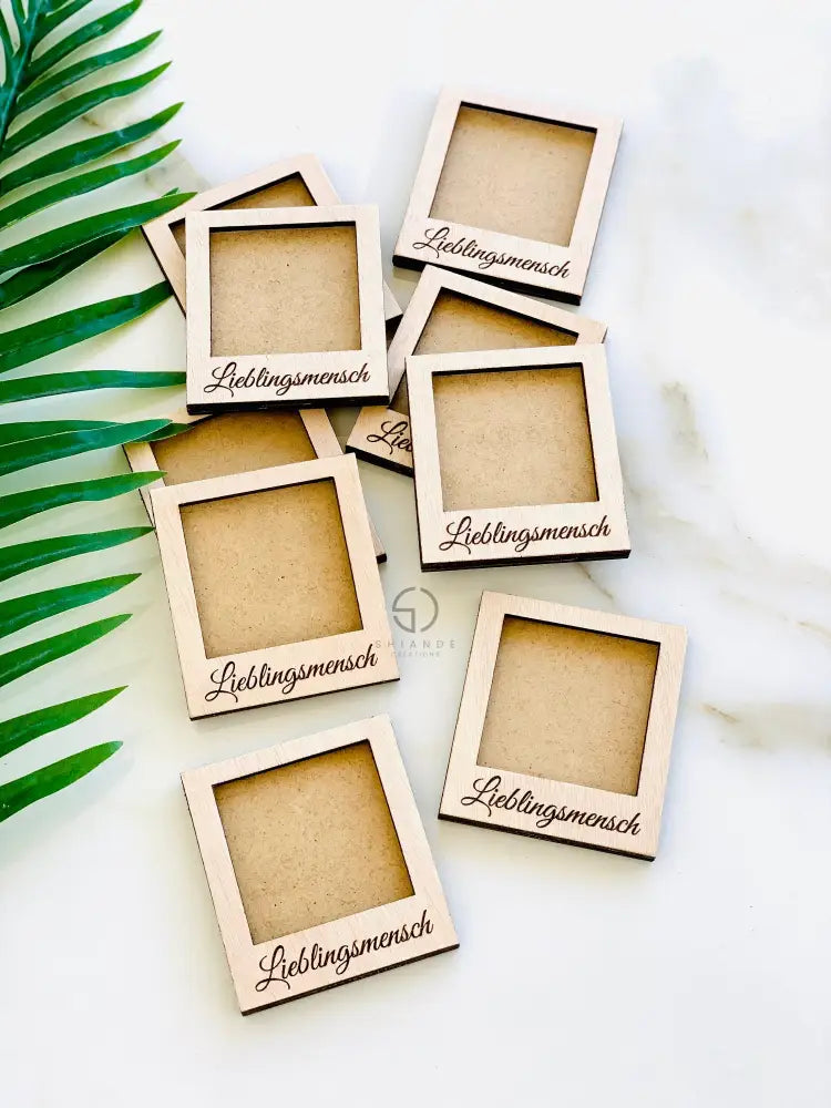 Personalized Magnetic Small Picture Frame: Engraved Mini Wood Polaroid/Instax Photo Frame