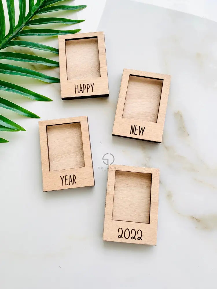 Personalized Magnetic Small Picture Frame: Engraved Mini Wood Polaroid/Instax Photo Frame