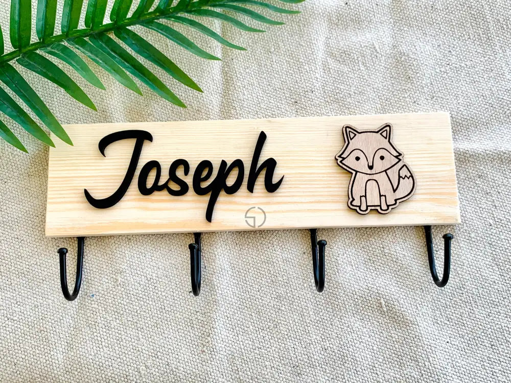 Nursery Children&#39;s Wardrobe, Personalized Children&#39;s Wall Hanger, Baby Room Wooden Wall Organizer, Kids Room Hooks Rack, Kids Coat Hanger