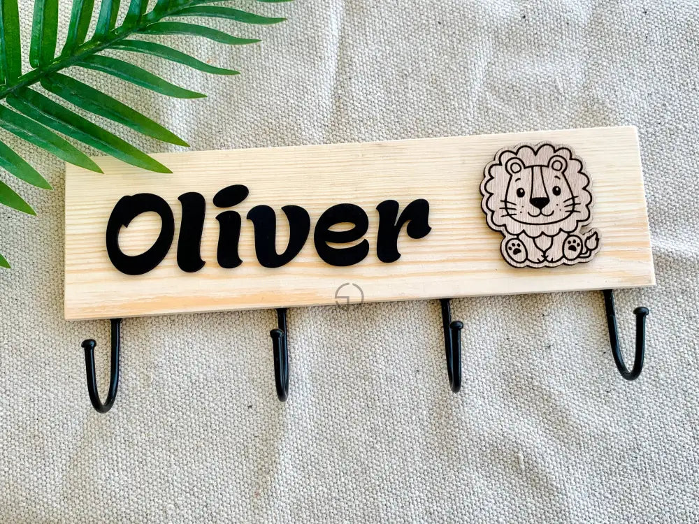 Nursery Children&#39;s Wardrobe, Personalized Children&#39;s Wall Hanger, Baby Room Wooden Wall Organizer, Kids Room Hooks Rack, Kids Coat Hanger