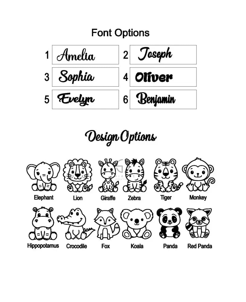 Personalized Safari Animal Coat Rack: Jungle Animals Wooden Nursery Wall Hooks