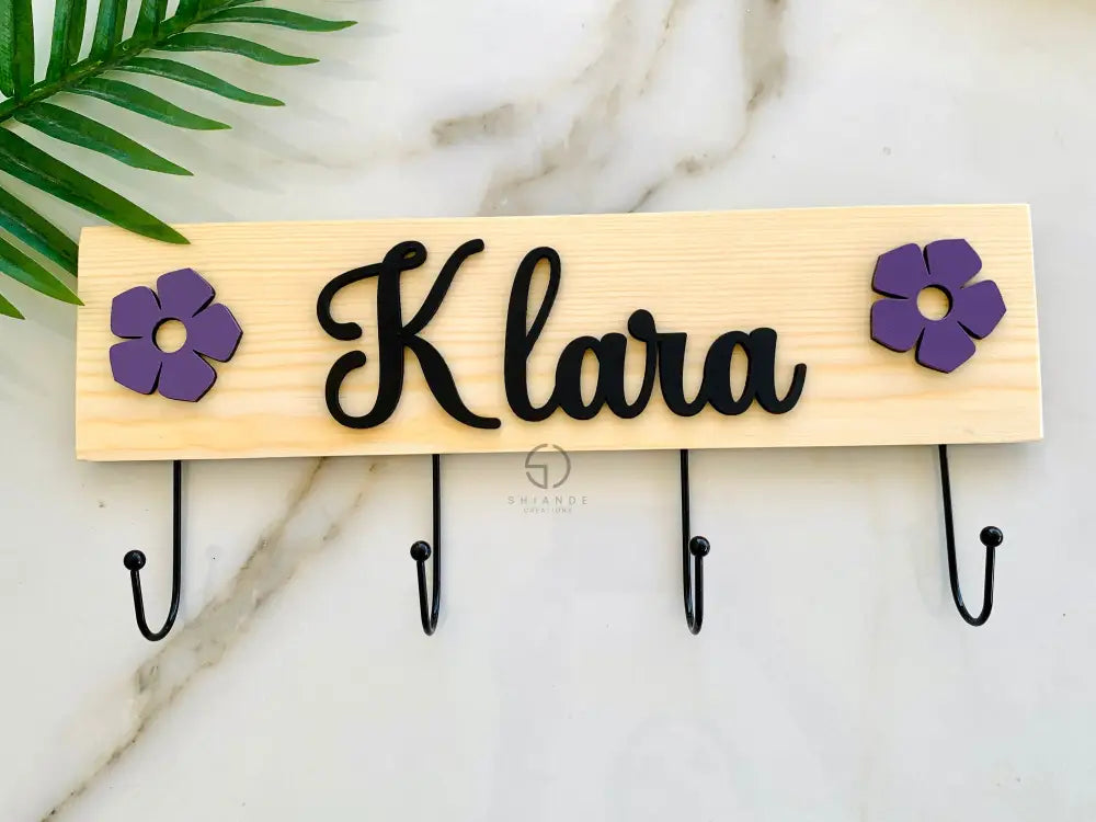 Children&#39;s Wall Hanger, Personalized Nursery Children Wardrobe, Baby Room Wooden Wall Organizer, Kids Room Hooks Rack, Kids Coat Hanger